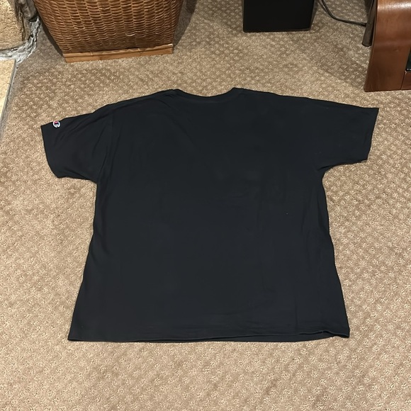 NWOT Champion Classic Black Cotton Blend T-Shirt With Script Logo Size XL - Picture 7 of 10